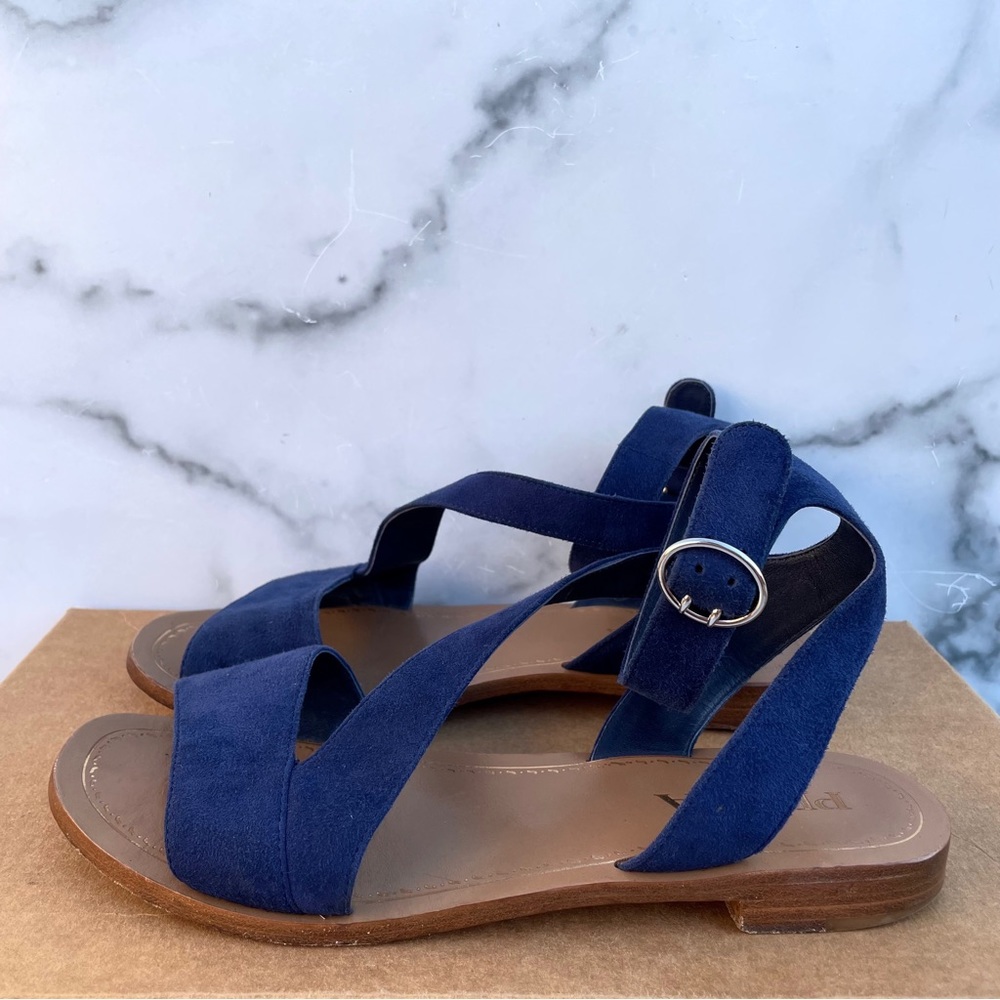 Prada navy suede ankle-wrap sandal size IT 36.5 US 6.5 - Picture 6 of 14